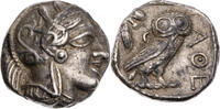 Tetradrachme 454-404 v. Chr. Attika Athen, Kopf der Athena / Eule dunkle, leicht fleckige Tönung, ss