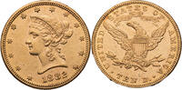 USA 10 Dollars 1882 Coronet Head - Eagle (with motto) - Kursmünze (1866-1907) vz, Kratzer