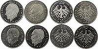 Bundesrepublik Deutschland 4 x 2 DM 2 D-Mark Kursmünzen Konrad Adenauer - kompletter Jahrgang -