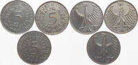 Bundesrepublik Deutschland 3 x 5 DM kompletter Jahrgang -
