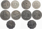 10, 20, 50 Cents, 1, 5 Dollars 1980 Jamaika 5 Münzen - FAO - Bustamante - Garvey - Manley - Bäume - Kolibri vz-st