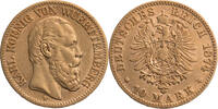 Kaiserreich, Württemberg 10 Mark Karl (1864-1891) - Kursmünze (1874-1888) -