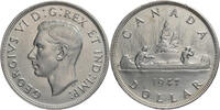 Kanada 1 Dollar George VI. (1936-1952) - Voyageur Kursmünze (1937-1947) - Blunt 7 -