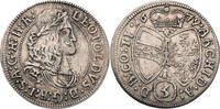 RDR, Österreich, Hall 3 Kreuzer Leopold I. (1658-1705) -