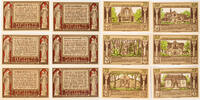 3 x 50, 3 x 75 Pfennig 1.11.1921 Heisterbach im Siebengebirge Komplette Serie von 6 Scheinen, Vs. mit Gründruck, mit Serie I