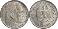 5 Reichsmark 1935 F Drittes Reich Hindenburg - Kursmünze (1935-1936) vz, Rf.