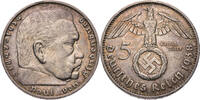 Drittes Reich 5 Reichsmark Hindenburg - Kursmünze (1936-1939) -