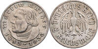 2 Reichsmark 1933 F Drittes Reich Zum 450. Geburtstag von Martin Luther vz, Kratzer