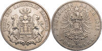 Kaiserreich, Hamburg 5 Mark Kursmünze (1875-1888) -