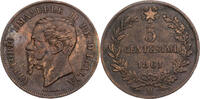 Italien 5 Centesimi Vittorio Emanuele II. (1900-1946)- Kursmünze (1861-1867) -