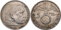 Drittes Reich 5 Reichsmark Hindenburg - Kursmünze (1936-1939) -