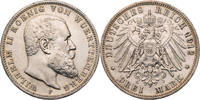Kaiserreich, Württemberg 3 Mark Wilhelm II. (1891 bis 1918) - Kursmünze (1908-1914) -