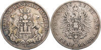 Kaiserreich, Hamburg 5 Mark Kursmünze (1875-1888) -