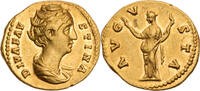 Römische Kaiserzeit Aureus nach 141 n. Chr. Diva Faustina I., Büste / AVGVSTA, Ceres mit zwei Fackel