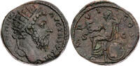 Römische Kaiserzeit Dupondius 171/172 n. Chr. Marcus Aurelius, Kopf / Roma mit Szepter und Victoria ss