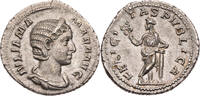 Römische Kaiserzeit Denar 228 n. Chr. Iulia Mamaea, Büste / FELICITAS PVBLICA, Felicitas mit Caduceus vz