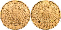 Kaiserreich, Lübeck 10 Mark 1906 A Kursmünze (1905-1910) vz, Kratzer