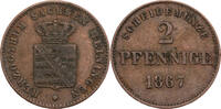 Sachsen-Meiningen 2 Pfennig Bernhard Erich Freund (1803-1866) - Kursmünze (1860-1870) -