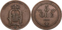 Schweden 5 &Ouml;re 1886 Oscar II. (1872-1907) - Kursm&uuml;nze (1874-1889) ss 15,00 EUR  zzgl. 5,00 EUR Versand