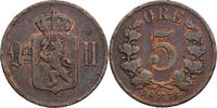 Norwegen 5 &Ouml;re 1876 Oscar II. (1872-1905) - Kursm&uuml;nze (1875-1905) ss- 10,00 EUR  zzgl. 5,00 EUR Versand