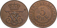 D&auml;nemark 5 &Ouml;re 1908 VBP Frederik VIII. (1906-1912) - Kursm&uuml;nze (1907-191... 12,00 EUR  zzgl. 5,00 EUR Versand