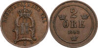 Schweden 2 &Ouml;re 1902 Oscar II. (1872-1907) - Kursm&uuml;nze (1877-1905) ss 10,00 EUR  zzgl. 5,00 EUR Versand