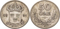 Schweden 50 &Ouml;re 1931 G Gustav V. (1907-1950) - Kursm&uuml;nze (1911-1939) ss 30,00 EUR  zzgl. 5,00 EUR Versand
