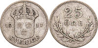 Schweden 25 &Ouml;re 1917 Gustav V. (1907-1950) - Kursm&uuml;nze (1910-1941) s-ss 10,00 EUR  zzgl. 5,00 EUR Versand