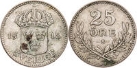 Schweden 25 &Ouml;re 1918 Gustav V. (1907-1950) - Kursm&uuml;nze (1910-1941) ss, f... 12,00 EUR  zzgl. 5,00 EUR Versand