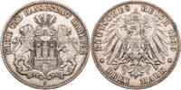 Kaiserreich, Hamburg 3 Mark Kursmünze (1908-1914) -