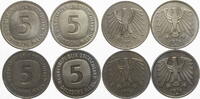 Deutschland - Bundesrepublik 4 x 5 DM 5 DM Kursmünzen - kompletter Jahrgang -