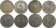 Deutschland - Bundesrepublik 4 x 5 DM 5 DM Kursmünzen - kompletter Jahrgang -