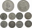 Kanada 4x10 Cents, 1x50 Cents Lot von 5 Münzen - keine Dubletten -