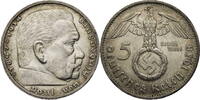 Drittes Reich 5 Reichsmark Hindenburg - Kursmünze (1936-1939) -