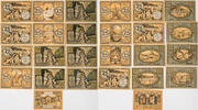 Bad Reinerz (Dusziniki Zdrój) 10, 6x25, 6x50 Pfennig Komplette Serie von 13 Scheinen -