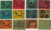 Erfurt 5x50 Pfennig Komplette Serie von 5 Scheinen mit Original-Umschlag -