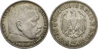 Drittes Reich 5 Reichsmark Hindenburg - Kursmünze (1936-1939) -