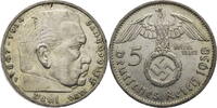Drittes Reich 5 Reichsmark Hindenburg - Kursmünze (1936-1939) -