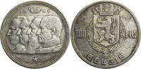 Belgien 100 Frank (100 Francs) Leopold I., Leopold II., Albert I. und Leopold III. -