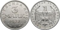 Weimarer Republik 3 Reichsmark Kursmünze (1922) -