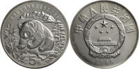 China, Volksrepublik 5 Yuan 1986 25 Jahre World Wildlife Funds (WWF) - Panda vz-st (gekapselt), angelaufen