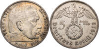 Drittes Reich 5 Reichsmark Hindenburg - Kursmünze (1936-1939) -