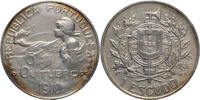 Portugal 1 Escudo Auf die Errichtung der Republik am 5. Oktober 1910 -