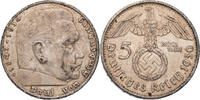 Drittes Reich 5 Reichsmark Hindenburg - Kursmünze (1936-1939) -