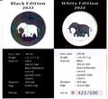 Somalia 2 x 100 Shillng 2022 Elefanten mit Jungtier - Satz in Black & White st Black Ruthenium