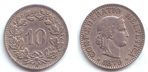 Image result for 10 rappen 1879