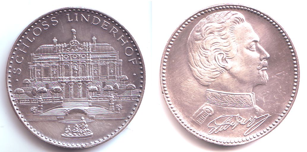 Bayern Medaille Deutsche Geschichte König Ludwig II. Schloss