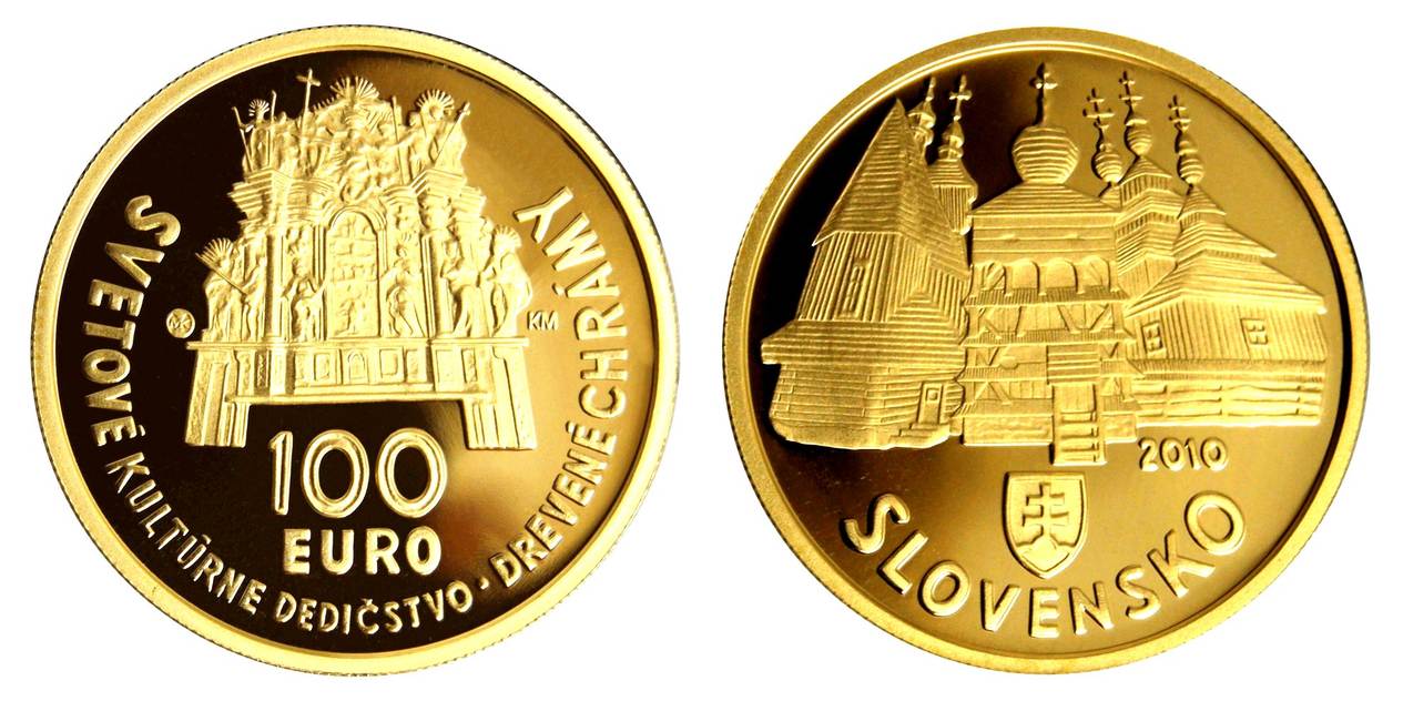 100 Euro 2010 Slowakei Goldmünze - Holzkirchen der Karpaten PP | MA-Shops