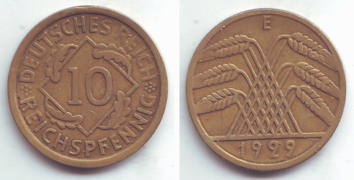 Umlaufmu00fcnzen Deutsches Reich: 10 Pf Kaufen - Se Produktbild-Vorschau 6