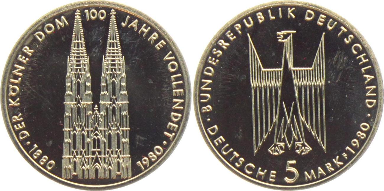 5 Mark 1980 BRD Kölner Dom PP - in Kapsel | MA-Shops